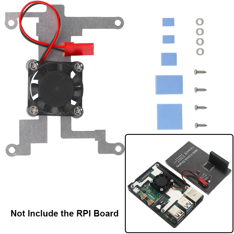 Охлаждающий вентилятор для Raspberry Pi 4/вентилятор с держателем сенсорного экрана 3 5