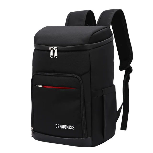 DENUONISS Suitable Picnic Cooler Backpack Thicken Waterproof Large Thermo Bag Refrigerator Fresh Keeping Thermal Insulated Bag Black