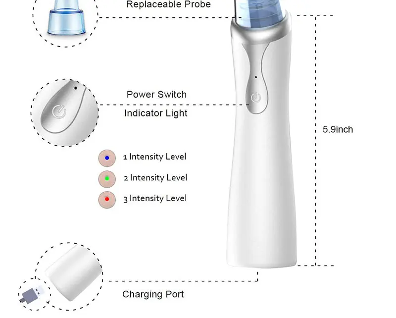 Черная точка вакуумная Usb зарядка черных точек оборудование для красоты ЖК-монитор глубокая чистка Удаление омертвевшей кожи женский аппарат для чистки лица