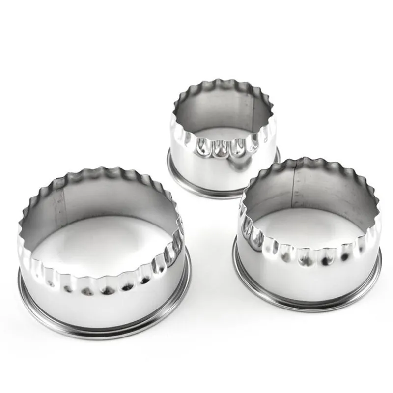 Dumpling Maker Flower Stainless Steel Cut Dumplings Skin Mold 3pcs Kitchen Wrappers Cookie Pastry Baking Utensils Baking Tool Baking Accessories