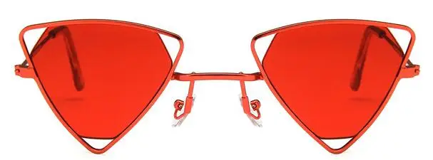 Винтажный панк Zonnebril Vrouwen Driehoek Oculos Nieuwe Bril Opengewerkte металлическая рамка режим Zonnebril UV400 - Цвет линз: red