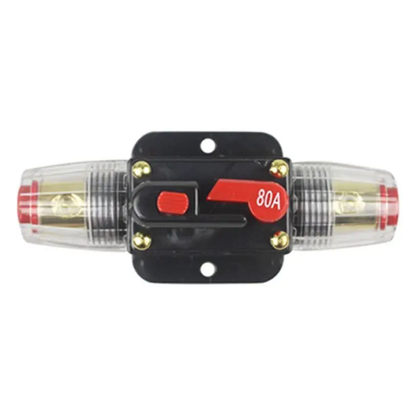 

Car Audio 20A/80A/100A Circuit Breaker Manual Reset Switch Fuse Holder Style