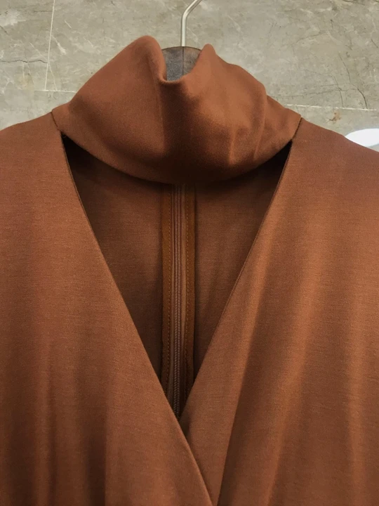 Осень и зима, новое женское платье с вертикальным воротником и v-образным вырезом, с длинным рукавом, однотонное, 1110