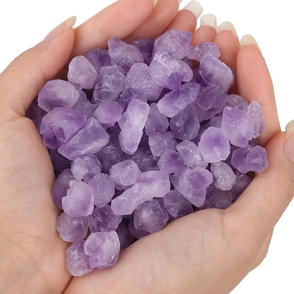 

TUMBEELLUWA 1lb (460g) Natural Purple Crystal Quartz Healing Raw Rough Stones Undrilled Gem Stones Home Decoration DIY Crafts
