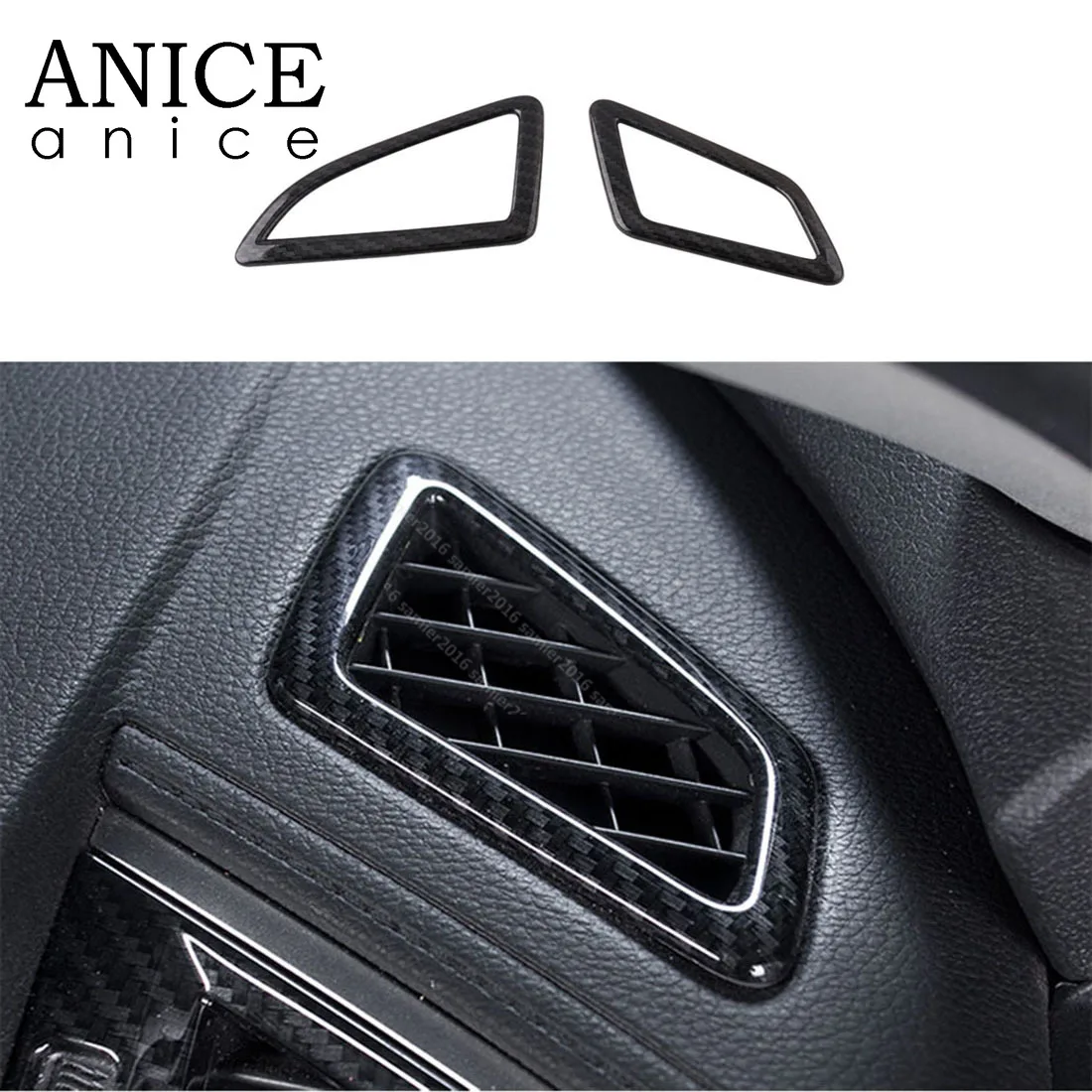 Накладка на вентиляционное отверстие из углеродного волокна красного цвета 2 шт.