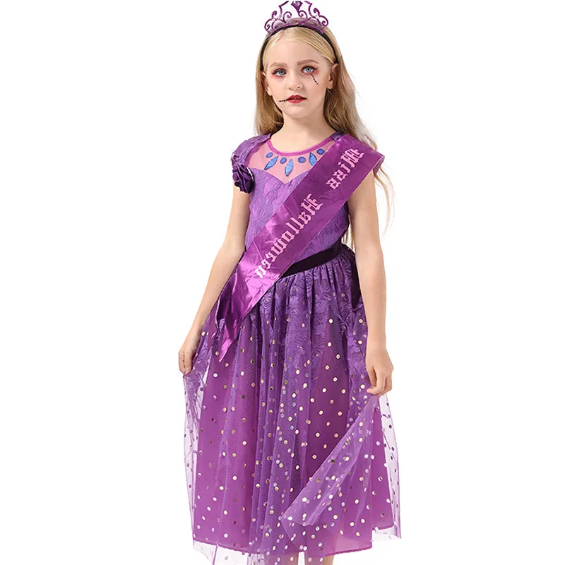 Aitonoble New Costume Child Cute Girls Costume Supergir Dress Girl's Dress Cosplay Halloween For Kids All Saints'