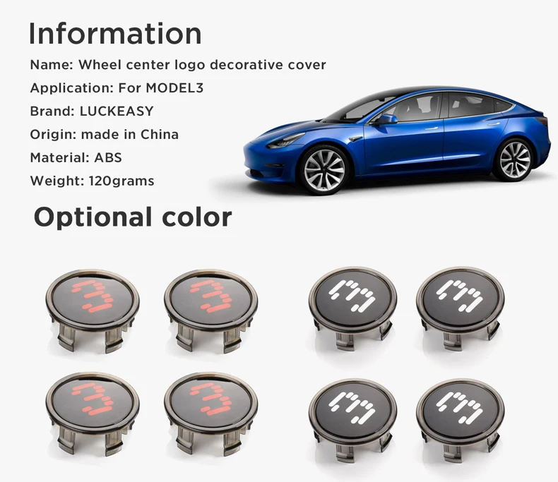 LUCKEASY комплект модификации крышки ступицы для Tesla модель 3 автомобиль Центр колеса логотип декоративная крышка и колеса автомобиля винт крышка комплект