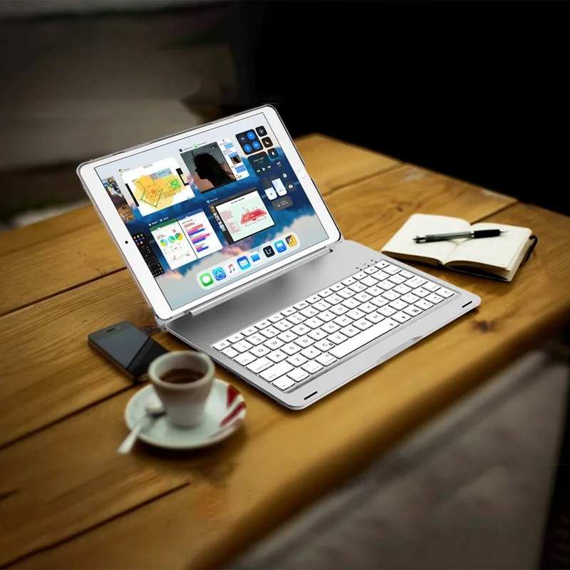 Чехол для клавиатуры iPad для нового iPad, iPad, iPad Pro 9,7, iPad Air 1 и 2-Bluetooth Съемная Тихая клавиатура