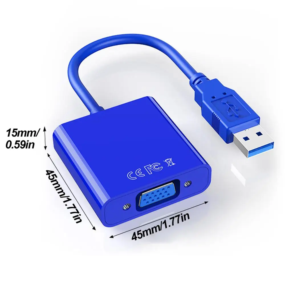Elisona USB 3,0-VGA адаптер видео конвертер с приводом CD для компьютера ПК ноутбука настольный монитор проектор ТВ коробка usb-c концентратор