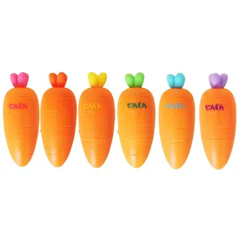 

Cute Simulation Big Carrot Highlighter 6-Color Set Hand Account Multi-Color Pen Cartoon Student Stationery