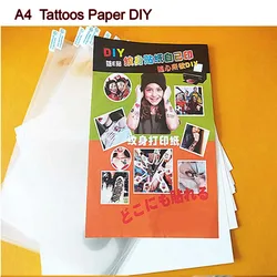 10set Art Tattoos Paper DIY Waterproof Temporary Tattoo Skin Paper With Inkjet or Laser Printing Printers For Tatoo Men Children