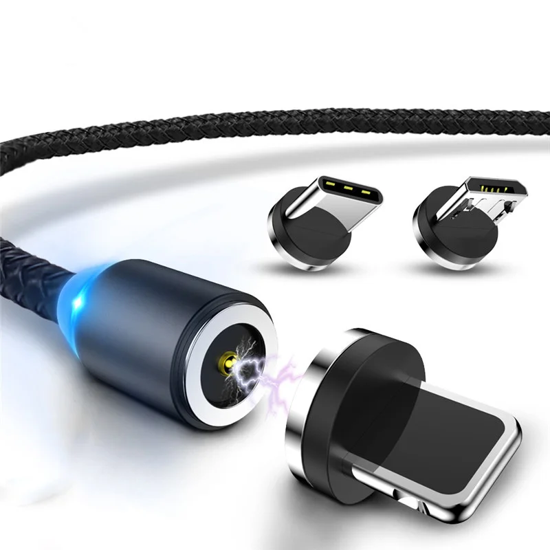Магнитный Кабель зарядного устройства микро-usb для iPhone X, 7, 8 Plus, samsung, кабель для быстрой зарядки и передачи данных, магнитный кабель usb type-C для мобильного телефона
