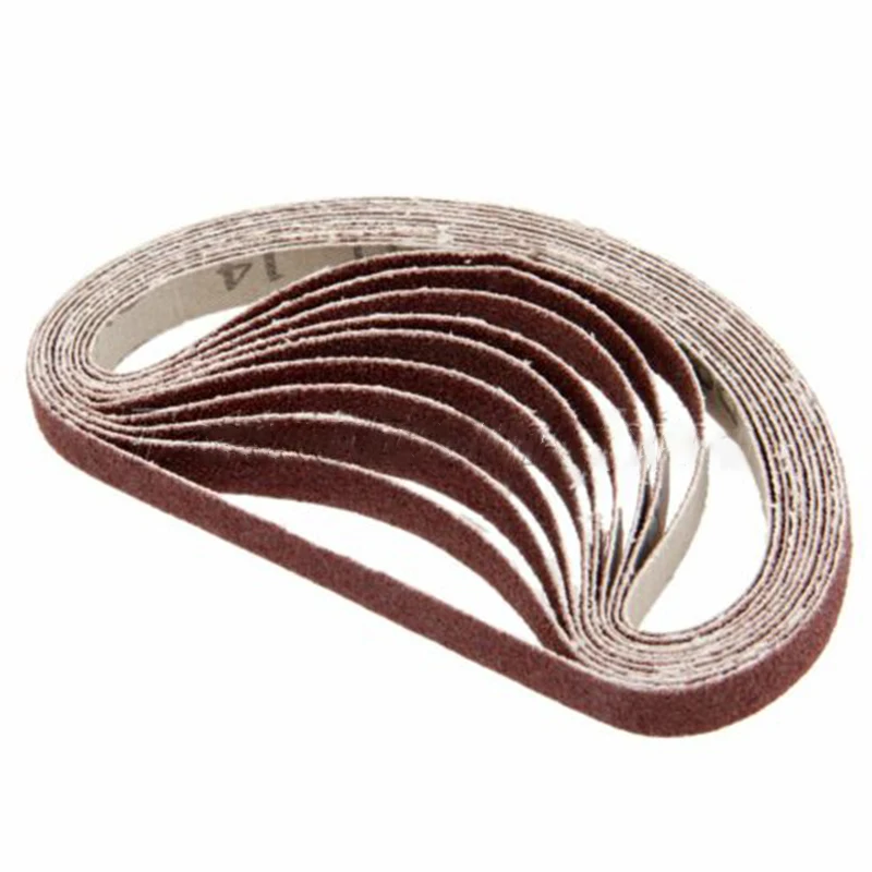 Strong Sharpness Abrasion Resistant 10pcs 330*10mm Abrasive Sanding Belts Grit 80# Sander Grinding Polishing Tools