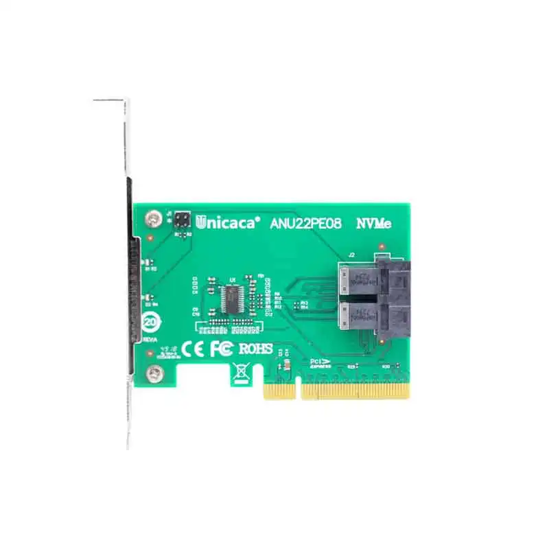  Ceacent NVMe Controller SSD Riser 12Gbs ANU22PE08 SFF8643 Stecker Dual Port PCIe X8 sff8643 zu sff8