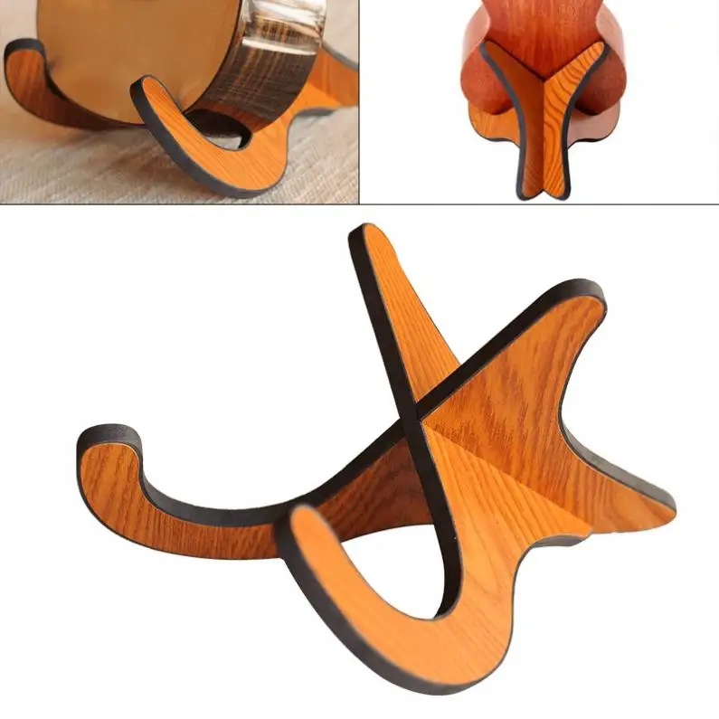 

Violin Ukulele Holder Stand Wooden Foldable Holder Stand Collapsible Vertical Display Stand Rack Accessories