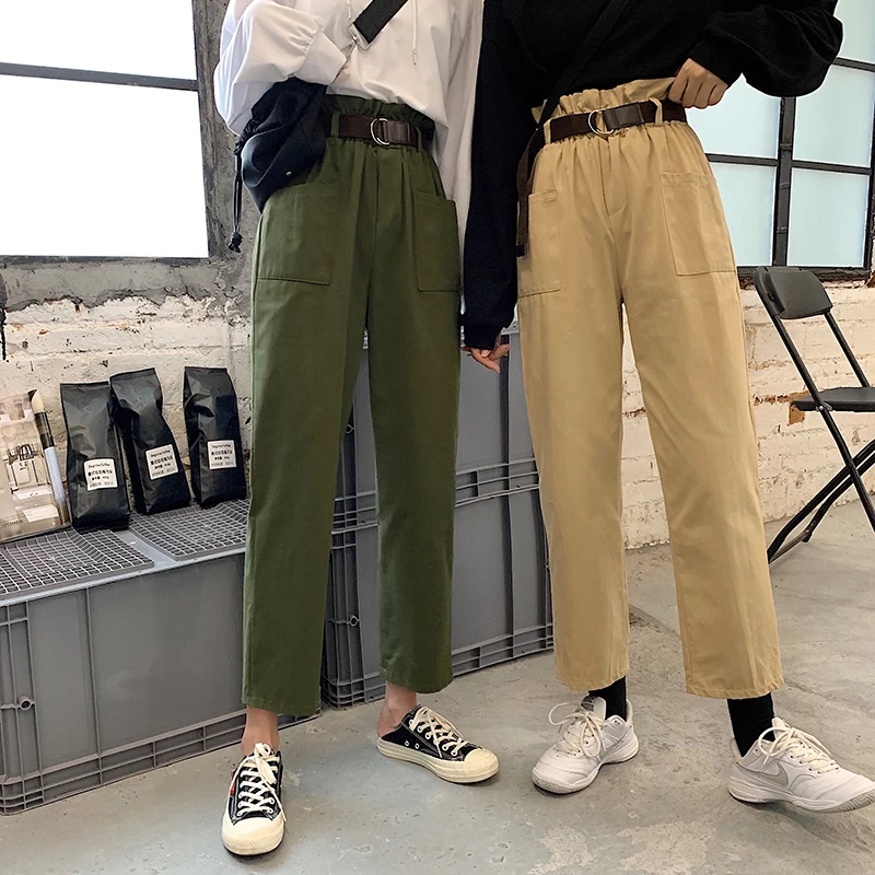 

Autumn Winter Korean Style High Waist Pants Loose Streetwear Straight Trousers Casual Pants Leisure Pantalone Vestidos Mujer