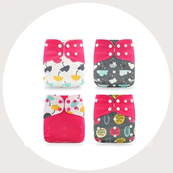 

4pcs/set Washable Eco-Friendly Cloth Diaper Cover Adjustable Nappy Reusable Cloth Diapers Cloth Nappy fit 3-15kg baby