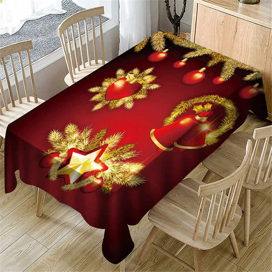 

Wholesale Household Christmas Series Polyester Waterproof Tablecloth 2020 Merry Christmas Decorations for Home Navidad Natal