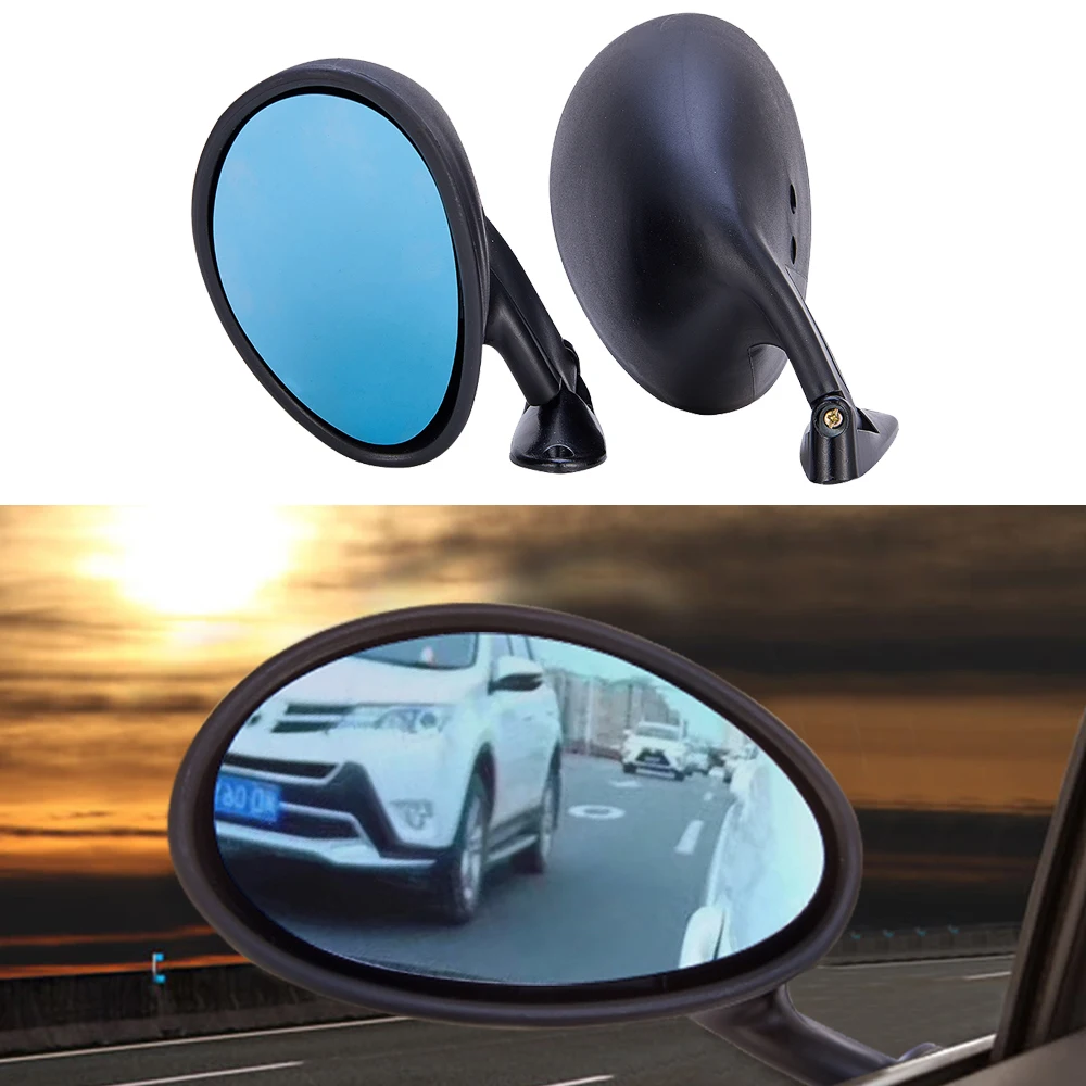 2pcsUniversalBlueGlassCarSideMirrorsWingMirrorAutoClassic