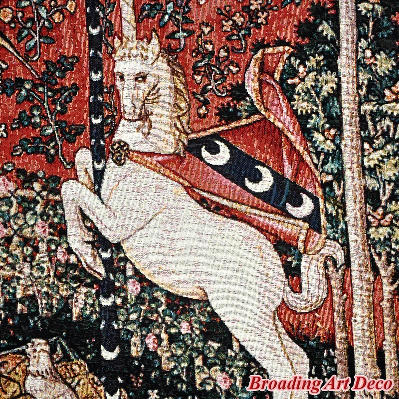 TASTE-The Lady& the Unicorn средневековый гобелен, настенный жаккардовый гобелен, украшение для дома, хлопок,, 140*104 см