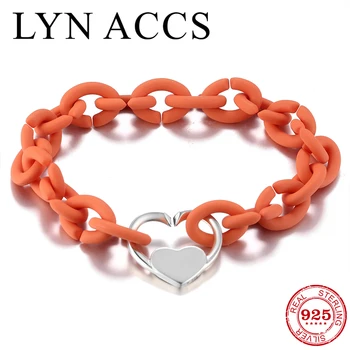 

Original Authentic Silver color Heart Bead Hard Rubber X Chain Bracelet European Style Charm Bracelet Fine Jewelry For Women