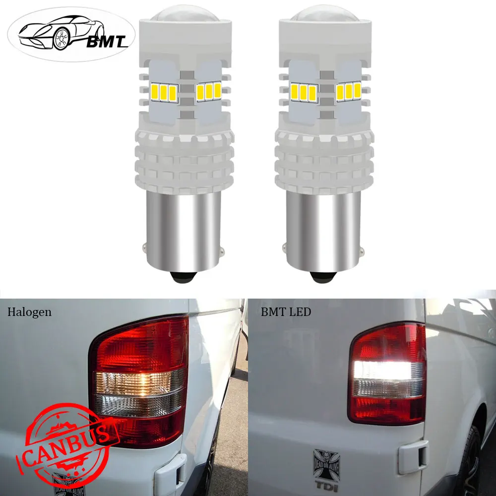 

BMT Canbus No Error P21W LED DRL Backup Reverse Light Lamp For VW Volkswagen T4 T5 T5.1 T6 Transporter Xenon White 1500LM