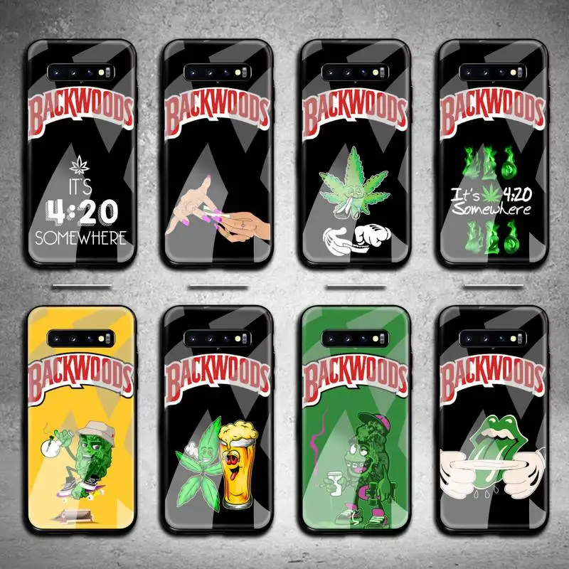 

monster weed smoking 420 backwoods Phone Case Tempered Glass For Samsung S20 Plus S7 S8 S9 S10 Plus Note 8 9 10 Plus