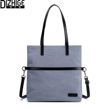 

DIZHIGE Casual Canvas Big Tote Ladies Hand Bags Zipper Purse And Handbag Luxury Brand Designer Crossbody Shoulder Bags For Women