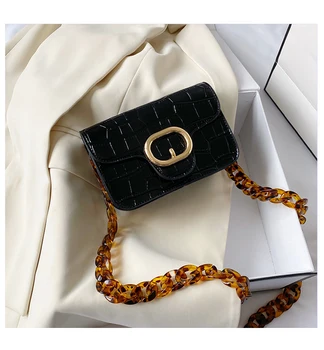 

Pattern Crocodile Mini Square Crossbody Bag 2020 New High-quality Leather Women's Designer Handbag Chain Shoulder Messenger Bag