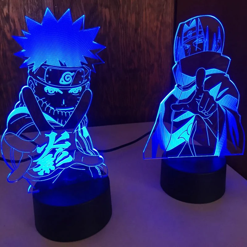 

3d Lamp Child Xmas Gift Led Night Light Anime Naruto Uzumaki Team 7 Sasuke Kakashi Hatake Kids Bedroom Nightlight Itachi Uchiha