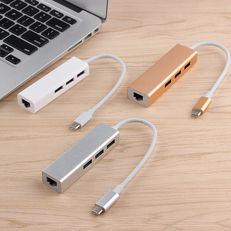 Ajiuyu USB C концентратор type-c адаптер Thunderbolt 3 RJ45 гигабитный сетевой порт Ethernet USB 3,0 Узловая док-станция мульти-Сплиттер конвертер