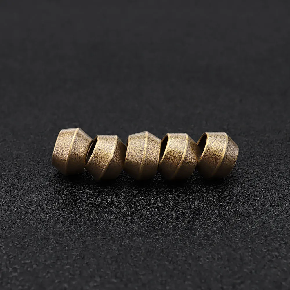 5pcs Small Brass Beads Umbrella Rope Cord Pendant Paracord Bead Flashlight Tail Bead paracord rope braided paracord paracord accessories paracord lanyard pendants