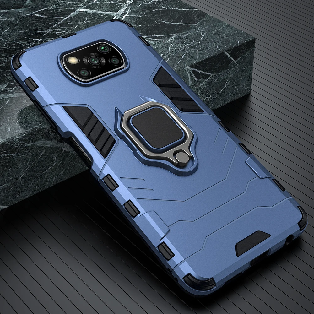 KEYSION Shockproof Case with Ring Stand and Phone Back Cover