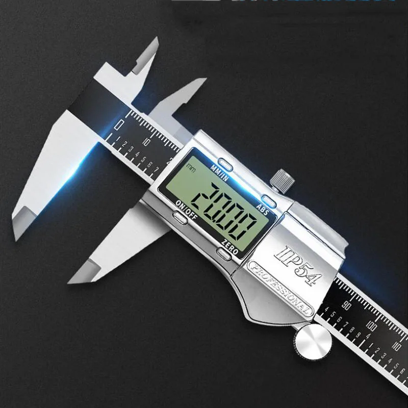 Встроенный штангенциркуль электронный цифровой дисплей водостойкий циркуль-штангенциркуль дюйм/метрическое преобразование 200 мм штангенциркуль измерительный инструмент - Цвет: Silver