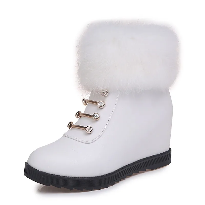

2019 Winter Ankle Boots Women Warm Fur Platform Boots Fluffy Zipper Platform Snow Boots Flat Shoes Woman Soft Booties AEZLZ217