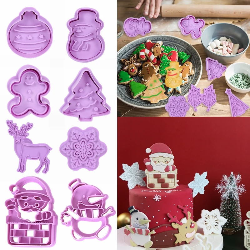 1 Set Christmas Fondant Cake Pastry Cookies Scone Cutter Mold Decorating Mould S 