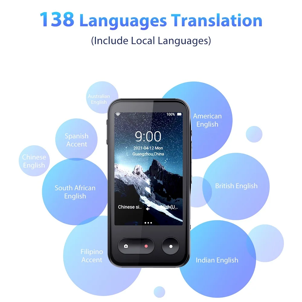 T7 T11 Smart Voice Translator 4G Internet 138 Languages 4.0inch Touch Screen Real Time Online OffLine Translation AI Conversion