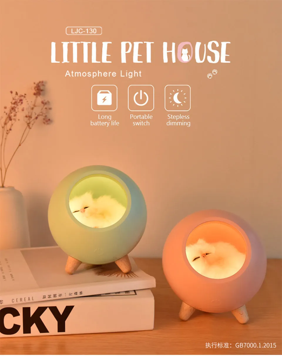 Xiaomi Mijia Youpin Kitty ночной светодиодный светильник креативный подарок для девочки спальня прикроватная лампа для сна лампа для кормления Зарядка Светодиодный светильник для окружающей среды