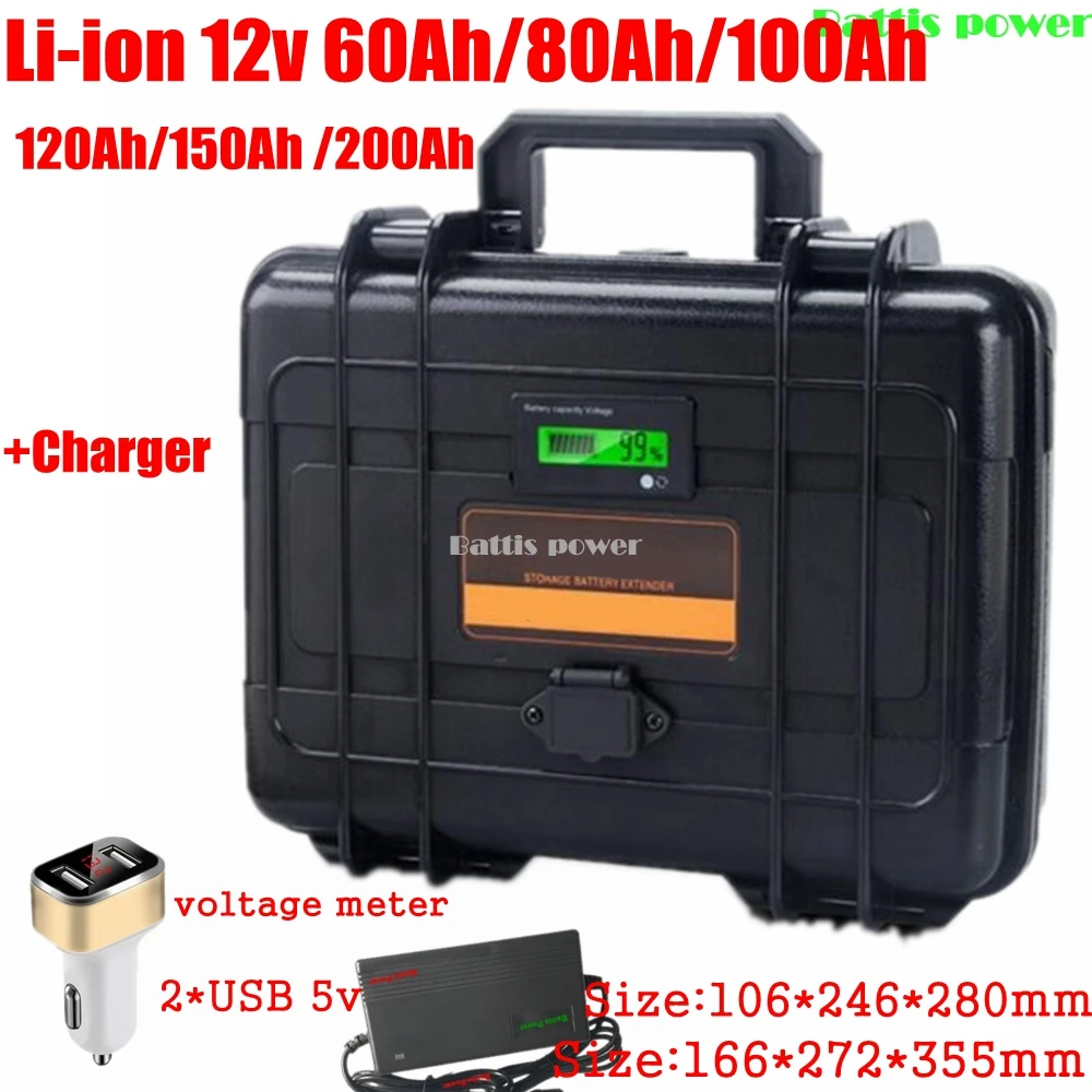 Ультра-большой емкостью 12В 60AH 80AH 100AH 120AH 150AH 180 200AH литий-полимерный Батарея для