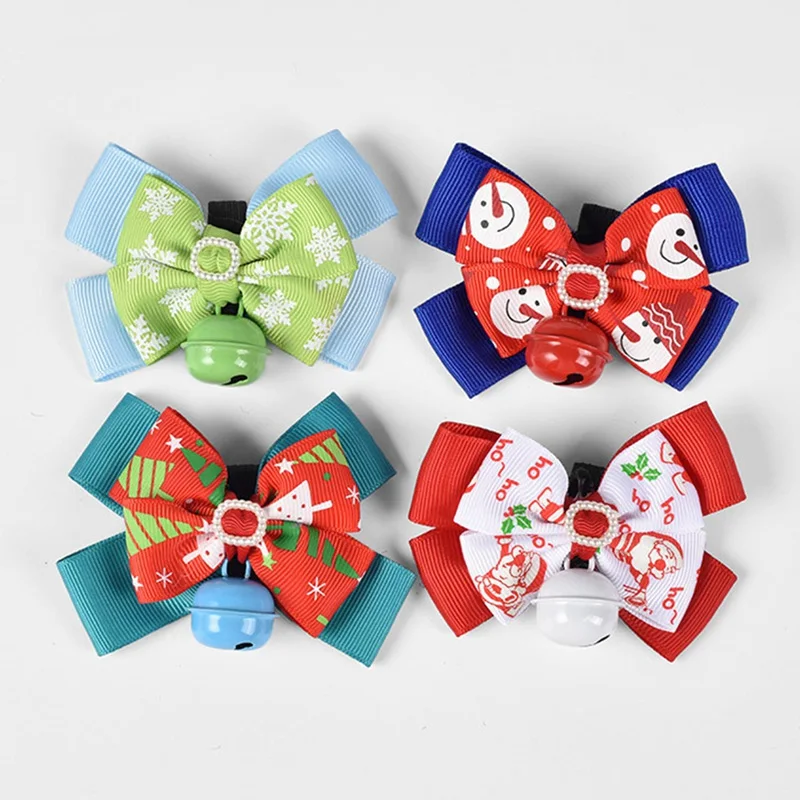 Cat Christmas Bowknot Necktie Attaches To Pet Collar Festival Decoration Accessories