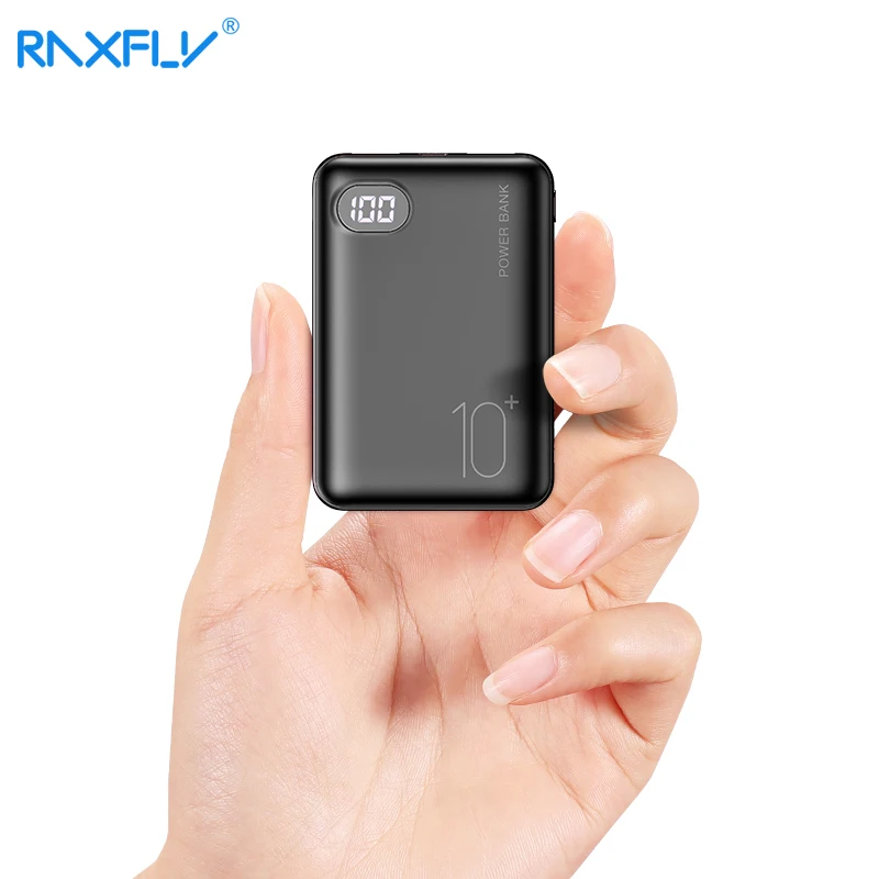 RAXFLY мини внешний аккумулятор для iPhone 11X10000 мАч светодиодный дисплей универсальный портативный внешний аккумулятор быстрая зарядка двойной USB
