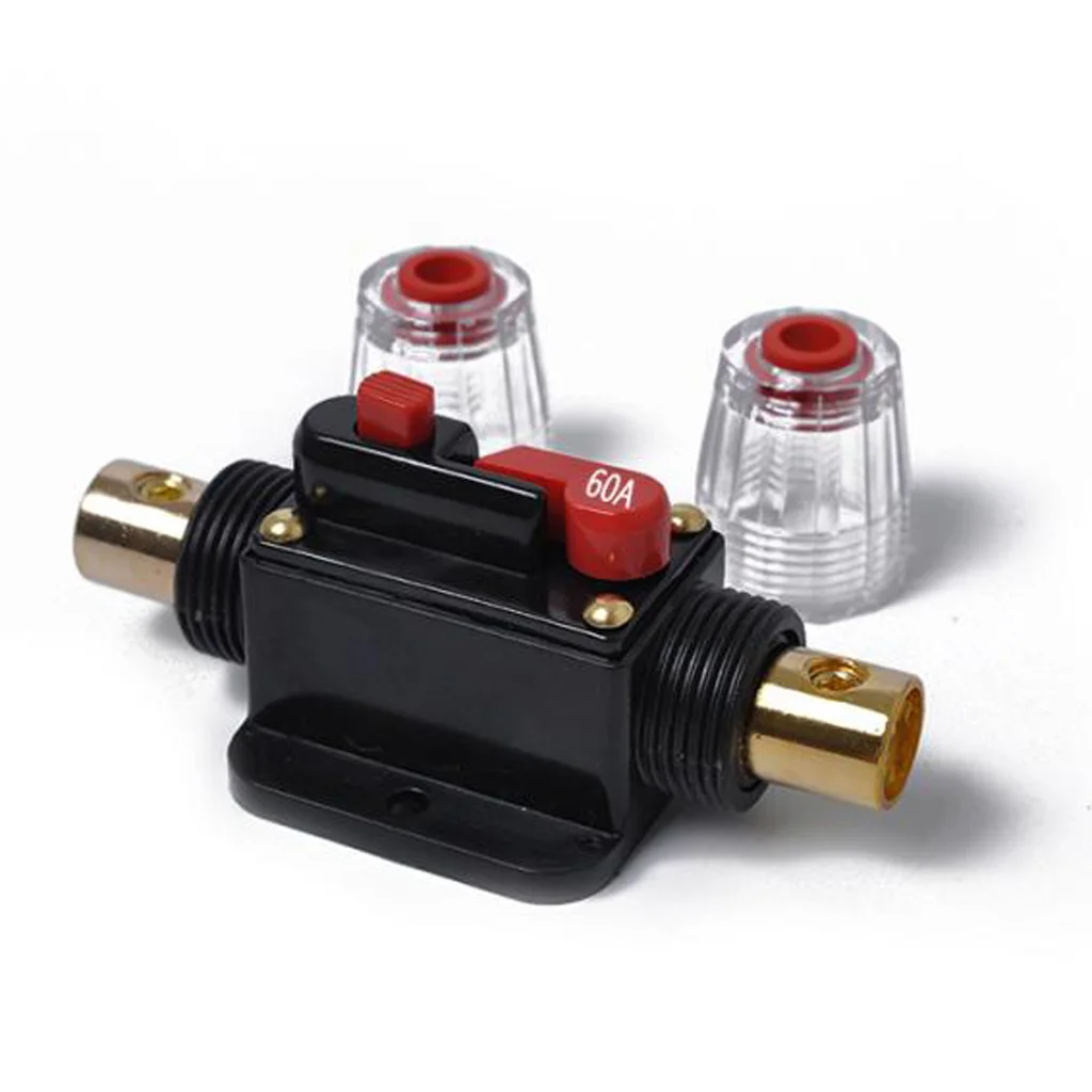 12V 60A Car Audio Inline  Circuit Breaker with Manual Reset Switch Fuse Holder