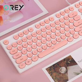 

104 Keys Mechanical Feel Silent Keyboard USB Wired Backlit Gaming Keyboard For Macbook HP Lenovo PC Gamer Computer Keypad Girls