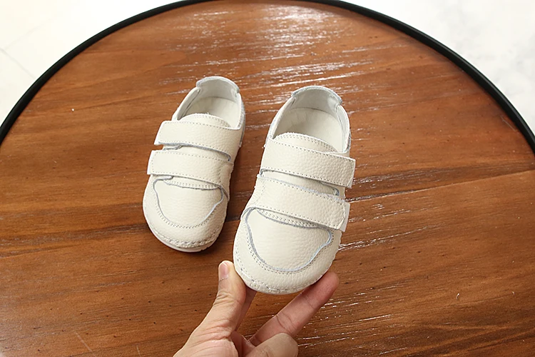 Beige Fall New Kids'sports Shoes Genuine Leather Girls' Fashion Breathable Casual Shoes Boys Loafers 1-3-15 Years Old - Цвет: Beige