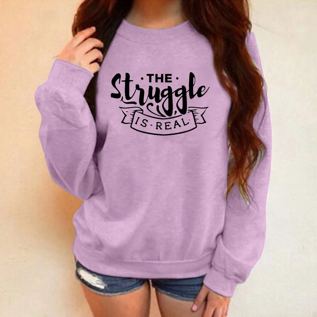 Autumn Women Oversize Sweatshirt Winter Letter Printing O Neck Long Sleeve Pullover Sweatshirt Ladies Hoodie Sudadera Mujer