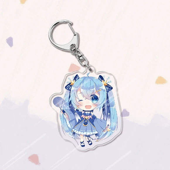 Hatsune Miku Anime Figure Keychain Pendant Key Buckle Acrylic Two-Sided Hatsune Miku Anime Figure Acrylic Models Keychain Gifts teenage mutant ninja turtles toys