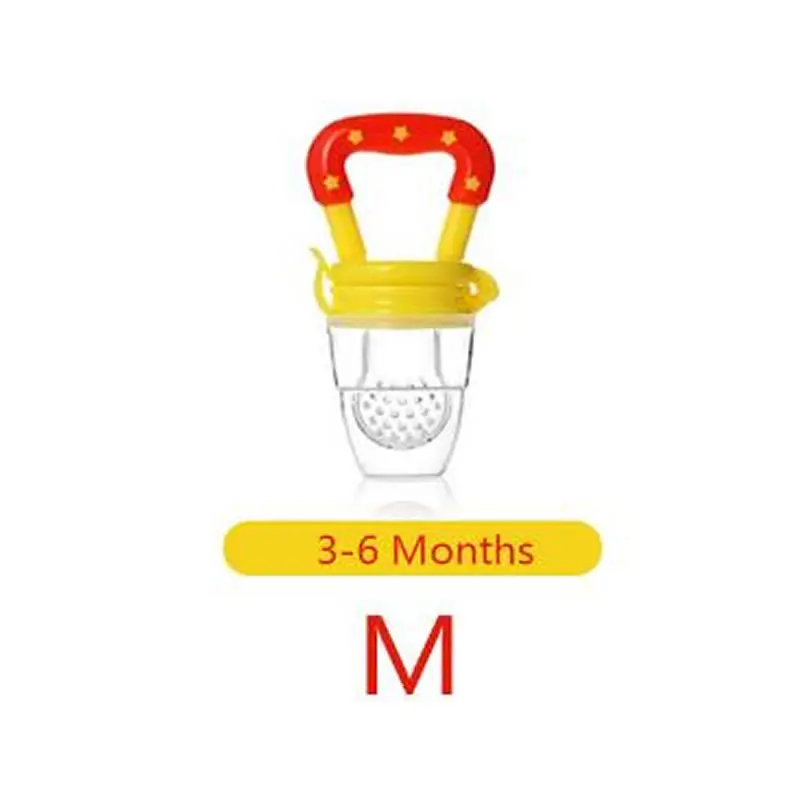 Yellow M Детская миска для фруктов, питательное питание, детское соска, силиконовая соска-фрукт, принадлежности для кормления, инструмент для кормления сосков - Цвет: Yellow M