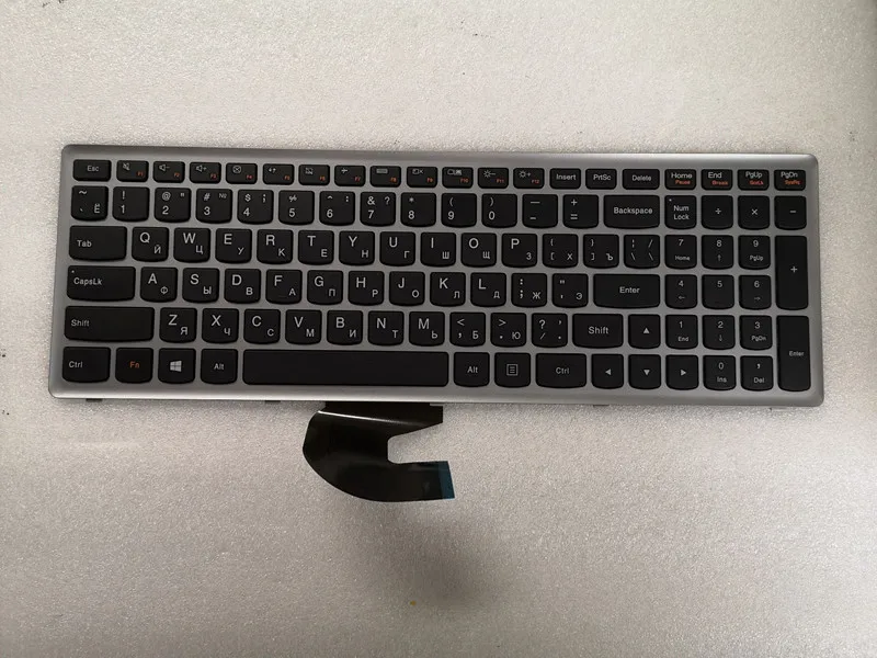 Цена Новая русская Клавиатура черного цвета для lenovo Ideapad Z500 Z500A Z500G P500 Ноутбук RU клавиатура с серебряной рамкой