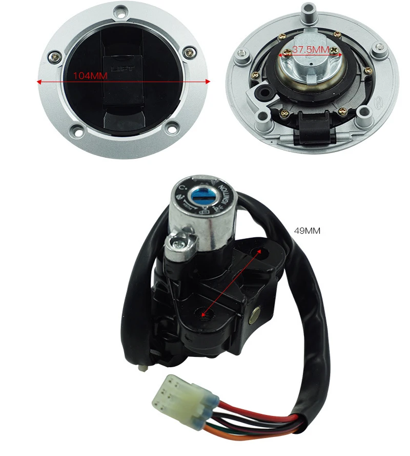 Зажигания Сиденье газа Кепки Lock для Suzuki GSXR 600/750/1000 GSXR600 GSXR750 GSXR1000 GSX1400 SV650 DL1000 V-Storm