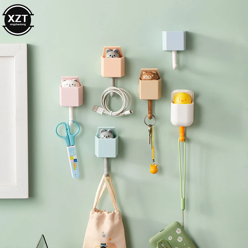 Description Picture 4 of itemCreative Cute Cat Hook Seamless Dormitory Bedroom Door Hangers Hooks Key Umbrella Towel Cap Coat Rack Wall Decoration Hook